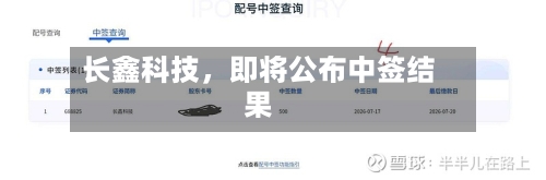 长鑫科技，即将公布中签结果-第3张图片