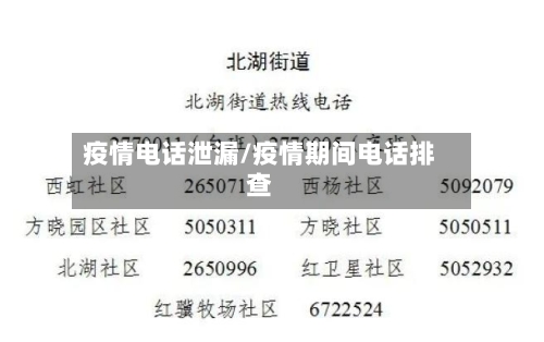 疫情电话泄漏/疫情期间电话排查