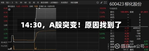 14:30，A股突变！原因找到了