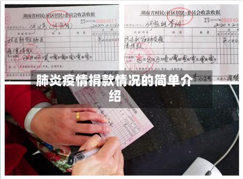 肺炎疫情捐款情况的简单介绍