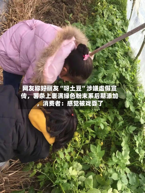 网友称好丽友“呀土豆”涉嫌虚假宣传，薯条上裹满绿色粉末系后期添加，消费者：感觉被戏耍了