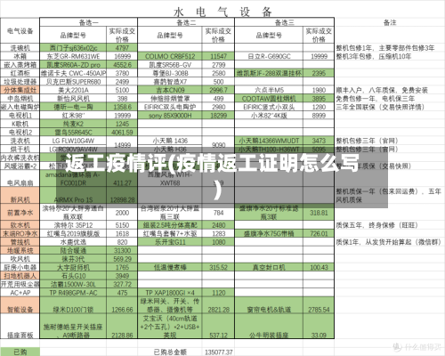 返工疫情评(疫情返工证明怎么写)