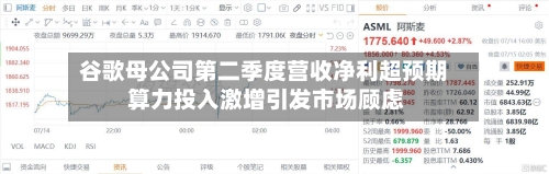 谷歌母公司第二季度营收净利超预期 算力投入激增引发市场顾虑