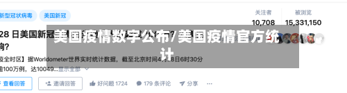 美国疫情数字公布/美国疫情官方统计