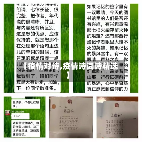【疫情对诗,疫情诗词诗精选】-第3张图片