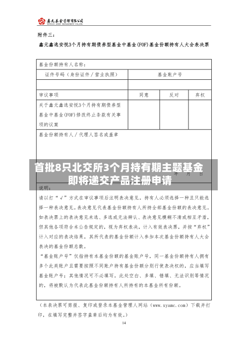 首批8只北交所3个月持有期主题基金 即将递交产品注册申请-第3张图片