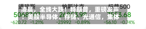 凌晨，全线大跌！特朗普，重磅发声！美股半导体、存储	、光通信	，集体重挫-第2张图片