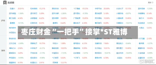 枣庄财金“一把手”接掌*ST雅博