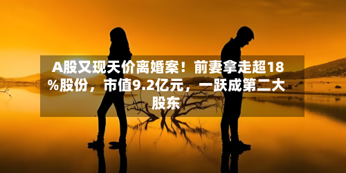A股又现天价离婚案！前妻拿走超18%股份	，市值9.2亿元，一跃成第二大股东-第2张图片