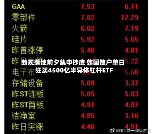新规落地前夕集中抄底 韩国散户单日狂买4500亿半导体杠杆ETF-第2张图片