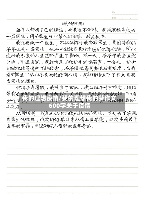 我的理想疫情/我的理想我的梦作文600字关于疫情-第2张图片