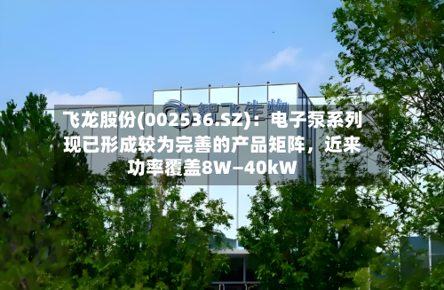 飞龙股份(002536.SZ)：电子泵系列现已形成较为完善的产品矩阵，近来功率覆盖8W―40kW-第2张图片