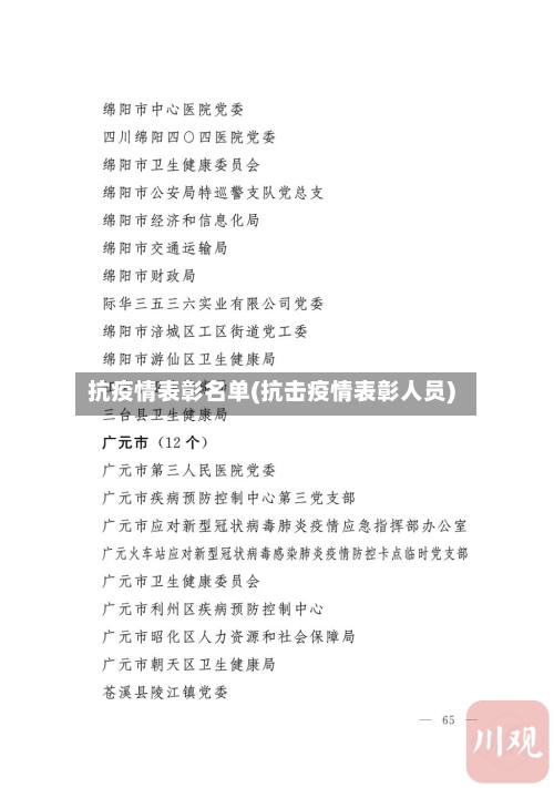 抗疫情表彰名单(抗击疫情表彰人员)