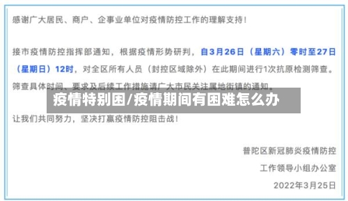 疫情特别困/疫情期间有困难怎么办