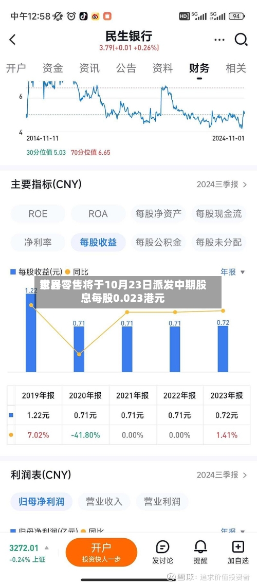 世界家居零售将于10月23日派发中期股息每股0.023港元