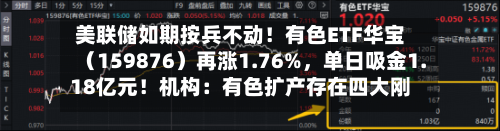 美联储如期按兵不动！有色ETF华宝（159876）再涨1.76%，单日吸金1.18亿元！机构：有色扩产存在四大刚性壁垒-第3张图片