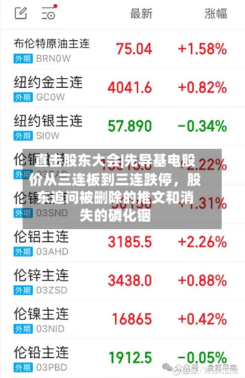 直击股东大会|先导基电股价从三连板到三连跌停	，股东追问被删除的推文和消失的磷化铟-第2张图片