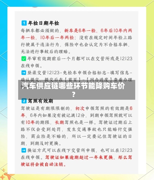 汽车供应链哪些环节能降购车价？