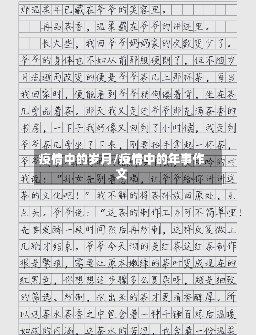 疫情中的岁月/疫情中的年事作文