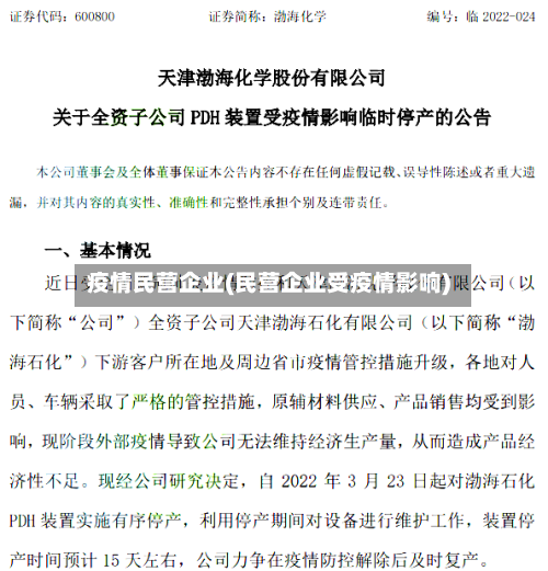 疫情民营企业(民营企业受疫情影响)