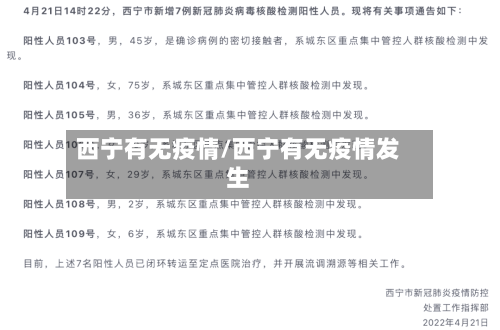 西宁有无疫情/西宁有无疫情发生