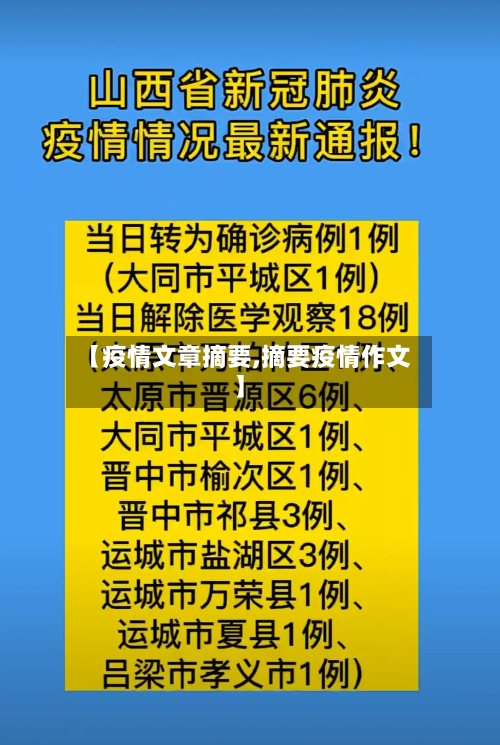 【疫情文章摘要,摘要疫情作文】