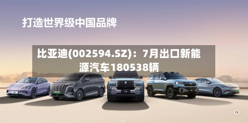 比亚迪(002594.SZ)：7月出口新能源汽车180538辆