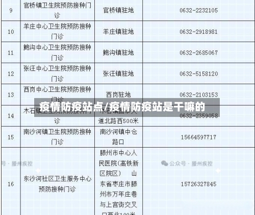 疫情防疫站点/疫情防疫站是干嘛的