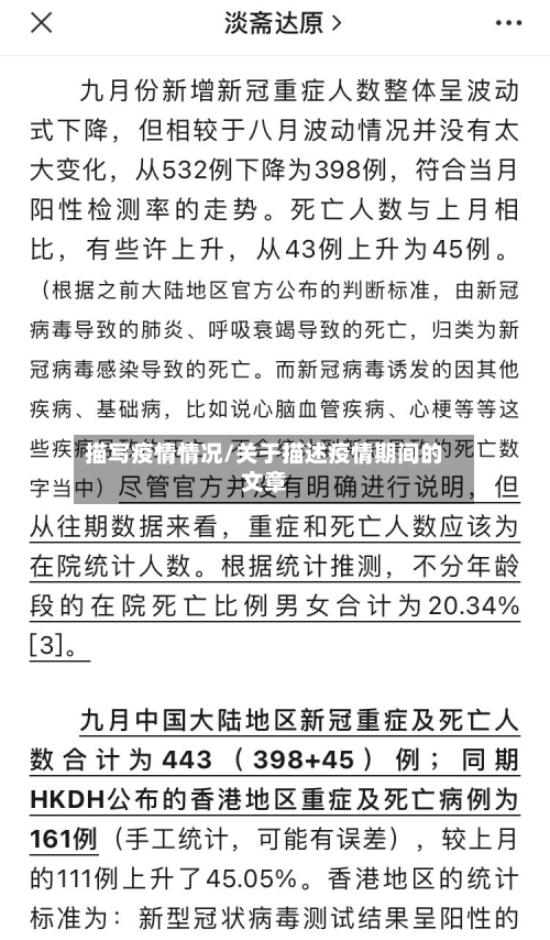 描写疫情情况/关于描述疫情期间的文章