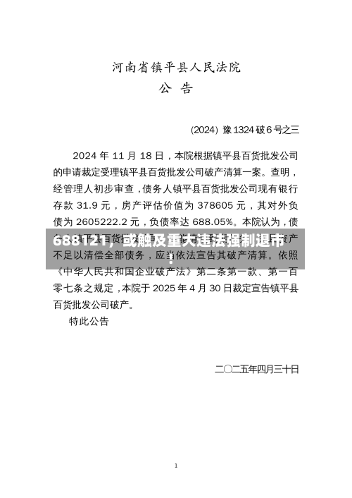 688121，或触及重大违法强制退市！-第2张图片