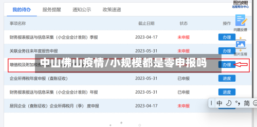 中山佛山疫情/小规模都是零申报吗