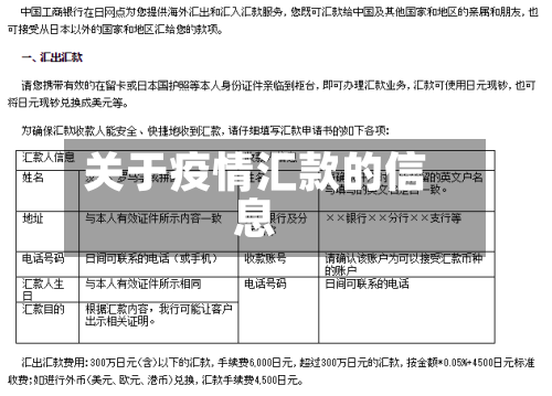 关于疫情汇款的信息-第2张图片