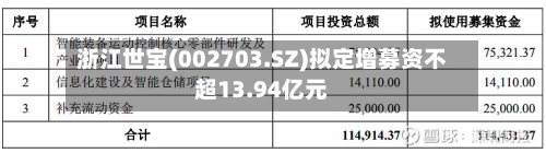 浙江世宝(002703.SZ)拟定增募资不超13.94亿元-第2张图片
