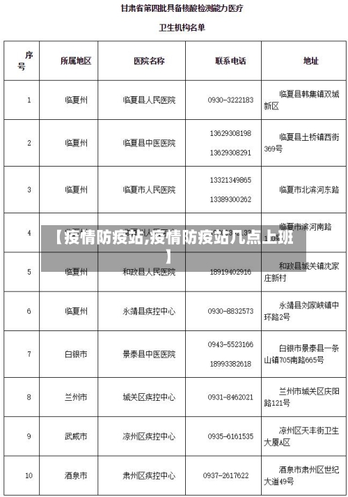 【疫情防疫站,疫情防疫站几点上班】
