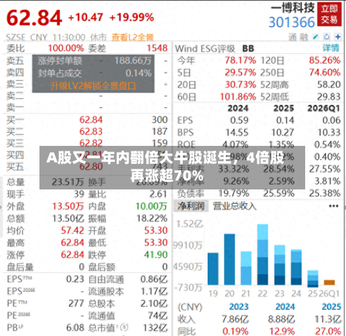 A股又一年内翻倍大牛股诞生，4倍股再涨超70%-第3张图片