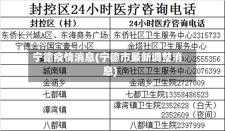 宁德疫情消息(宁德市最新调整消息)-第3张图片