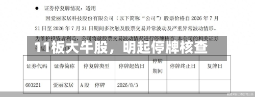 11板大牛股	，明起停牌核查-第3张图片