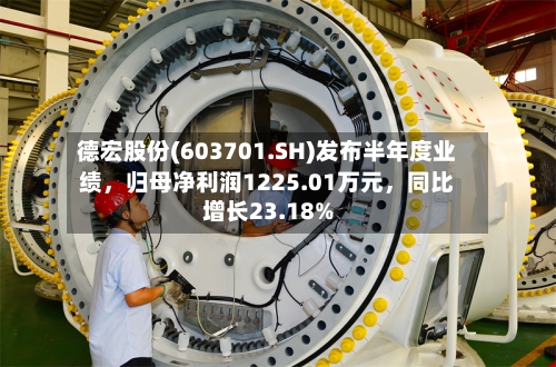 德宏股份(603701.SH)发布半年度业绩，归母净利润1225.01万元，同比增长23.18%