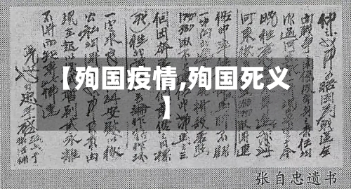 【殉国疫情,殉国死义】
