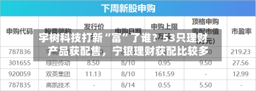 宇树科技打新“富”了谁？53只理财产品获配售，宁银理财获配比较多-第3张图片