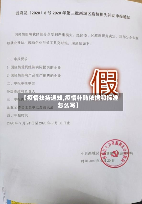 【疫情扶持通知,疫情补贴依据和标准怎么写】