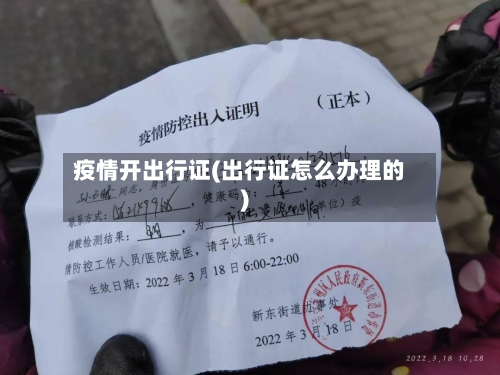 疫情开出行证(出行证怎么办理的)