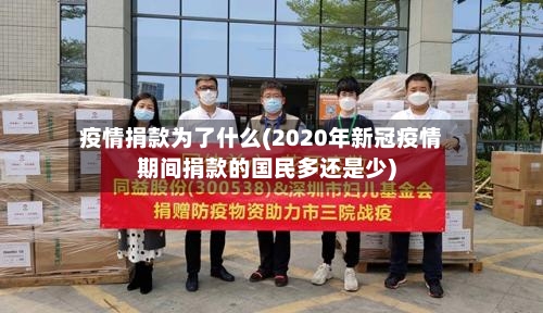 疫情捐款为了什么(2020年新冠疫情期间捐款的国民多还是少)-第2张图片