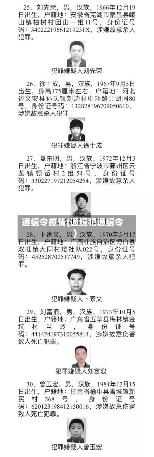 通缉令疫情(通缉犯通缉令)