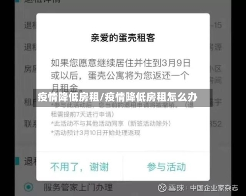 疫情降低房租/疫情降低房租怎么办