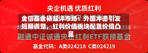 金信基金杨超评市场：外围冲击引发短期调整，红利价值板块配置价值凸显