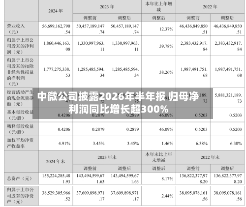 中微公司披露2026年半年报 归母净利润同比增长超300%-第2张图片