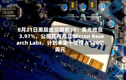 8月21日美股成交额前20：美光收涨3.97%，公司宣布成立Micron Research Labs，计划未来十年投入100亿美元
