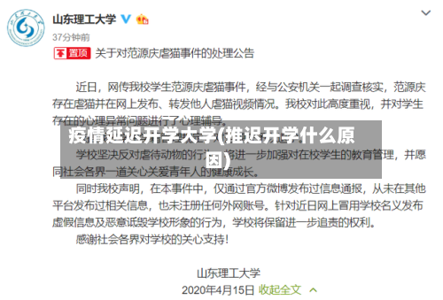 疫情延迟开学大学(推迟开学什么原因)-第2张图片