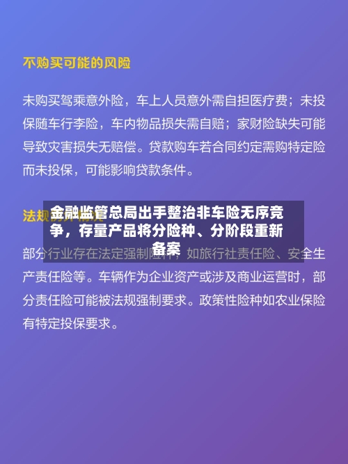 金融监管总局出手整治非车险无序竞争，存量产品将分险种、分阶段重新备案-第2张图片